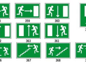 symbolen voor brandveiligheid en vluchtwegen